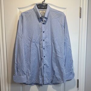 348-Bugatti light blue polka dot dress shirt with French cuffs
